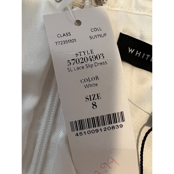 NWT White House Black Market 8 White Lace Slip Dress Wedding Fairy Festival $180 - Picture 10 of 16